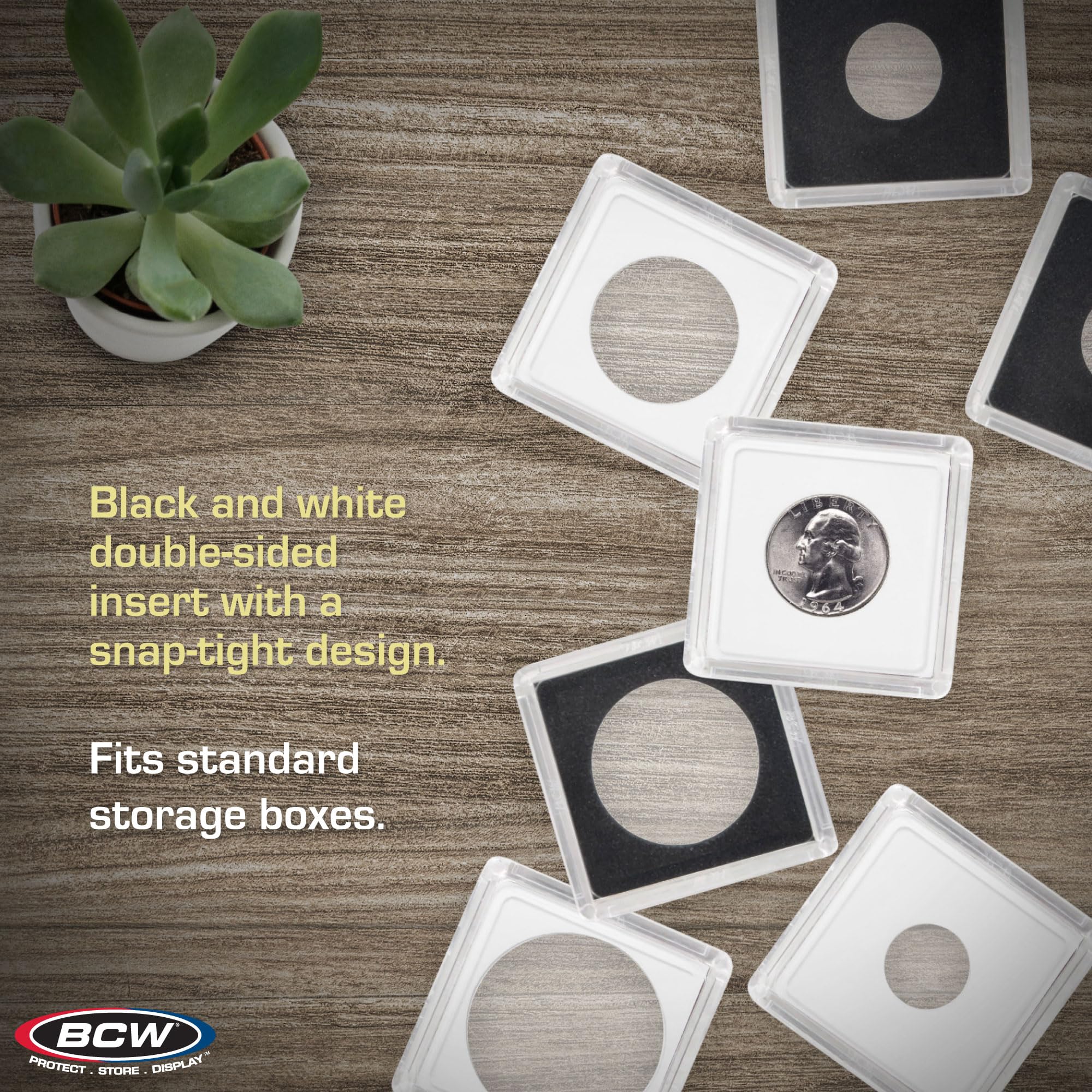 BCW 2x2 Coin Snap - 25 ct Dime Holder | Archival Safe Coin Protector | Crystal Clear Polystyrene Coin Display Case | Ideal for US Roosevelt, Barber, and Mercury Dimes | Coin Holders for Collectors - Image 4